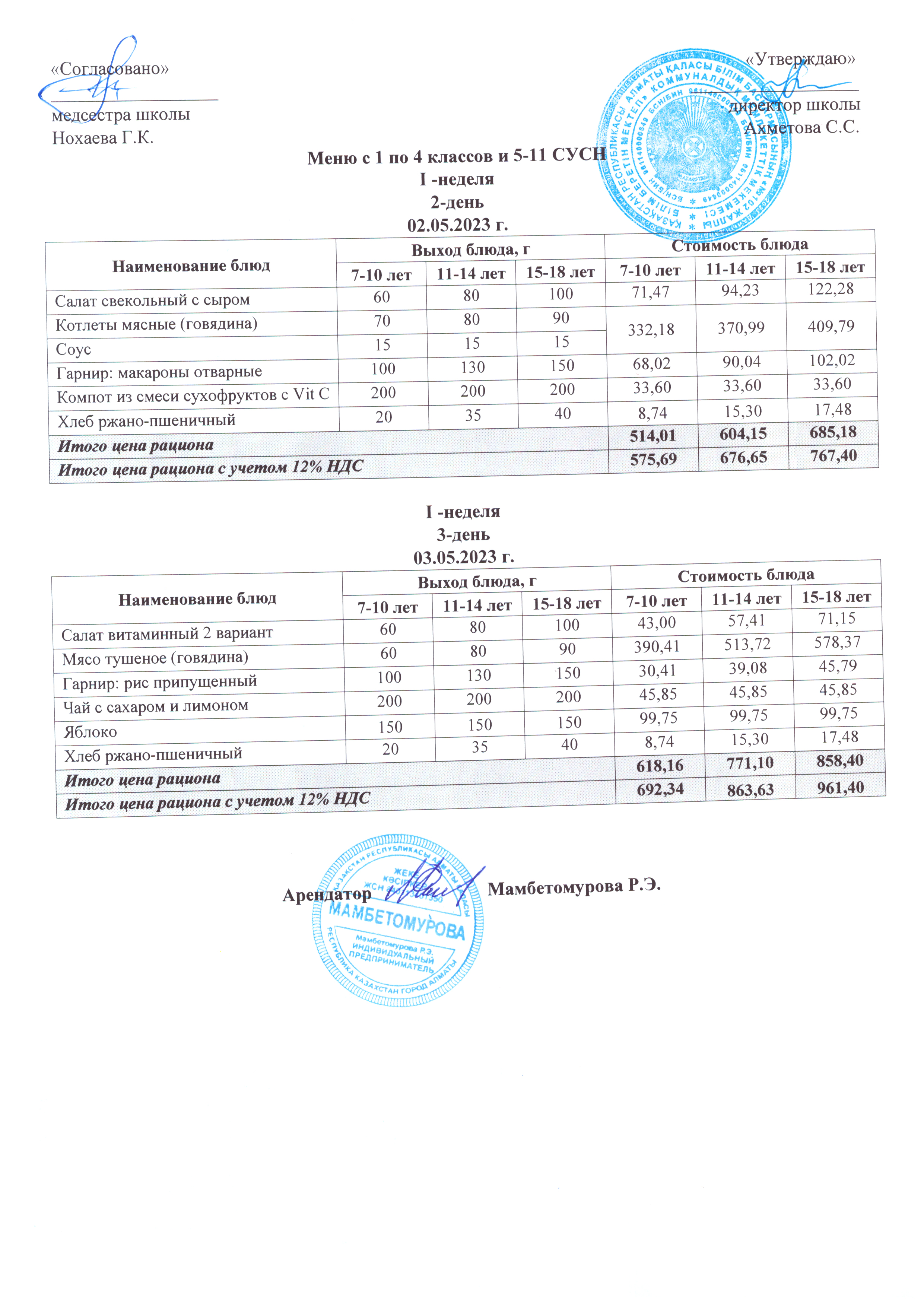 3 мамыр күніне арналған ас мәзірі
