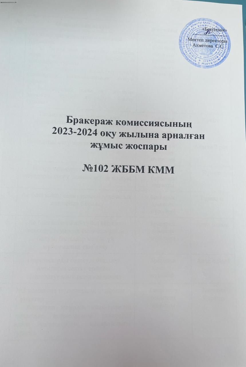 Жұмыс жоспары